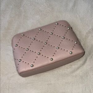 Kate Spade Pink Quilted Clutch with Gold Studs